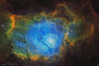 M8 - Lagoon Nebula - SHO w/RGB Stars v2