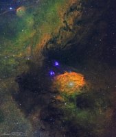 NGC 6589/90 and Surroundings in Sagittarius - SHO w/RGB Stars v1